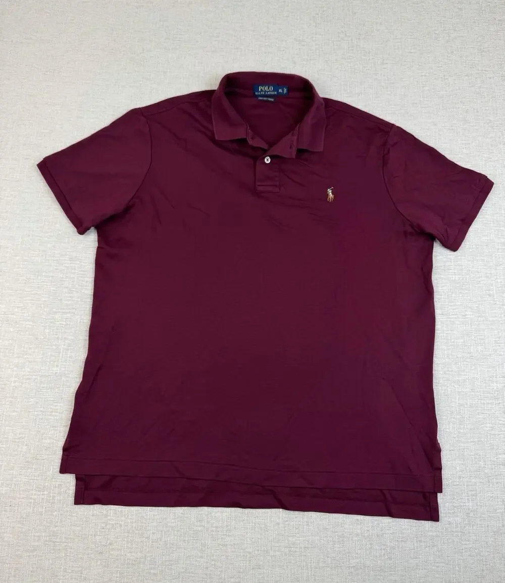 Polo Ralph Lauren Pima Soft Touch Polo Shirt Mens XL Burgundy Cotton Pony